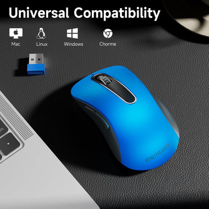 Wireless Mouse, 2.4Ghz with USB Receiver, 1200 DPI Optical Tracking, 5 Buttons,Ambidextrous Pc/Mac/Laptop -Blue